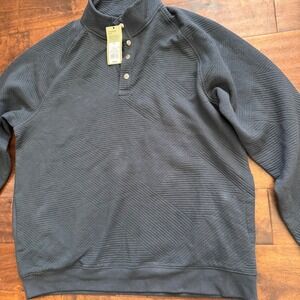 Goodfellow & Co Mens XL Dark Gray Quilted Snap Mock Neck Sweatshirt Pullover NWT